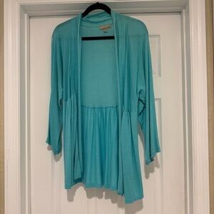 Turquoise 3/4 Sleeve Cardigan